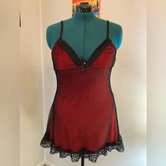 Widow Dolls Kill Fishnet Slip Dress Size XL - Picture 1 of 5